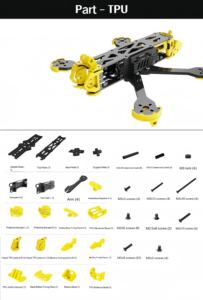 Estructuras de Drones de Fibra de Carbono de 5-6-7 Pulgadas con Placas CAM de Aleación de Aluminio Mecanizadas por CNC. Compatible con pilas de baterías de vuelo de 20x20/30.5x30.5. - Product Image 5