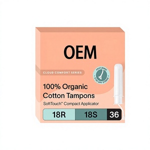 <span class=keywords><strong>Tamponi</strong></span> Igienici con Applicatore Integrato per Inserimento a Dito, in Cotone Biologico ed Ecologico, Bestseller Transfrontaliero, Confezione da 36 Pezzi - Product Image 1