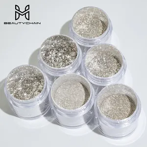 High-Shine Glass Coated Diamond Silver Metal Makeup White Pearl Pigment Mirror Powder Silver Coated Pigment