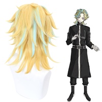Vente en gros Tokyo Revengers Anime 35cm court blond bleu mixte Rindo Haitani perruque Cosplay synthétique résistant à la chaleur Peluca