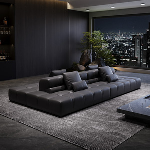 Set di Divani Moderni di Lusso in Pelle a Due Posti Arredamento Contemporaneo per <span class=keywords><strong>Soggiorno</strong></span> - Product Image 1