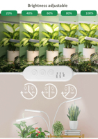 Lampe de culture micro-écologique d'intérieur à 3 têtes, à clipser, 360° °   Lampe décorative pour plantes d'intérieur à col de cygne rotatif avec minuterie et variateur d'intensité