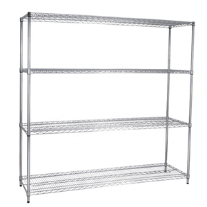 Heavy-Duty 4-Tier Industrial Armazém <span class=keywords><strong>Metal</strong></span> Rack Durável 5 Camadas Chrome Polimento Wire Shelving Wire Mesh Prateleira - Product Image 2