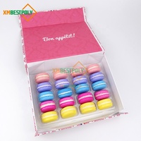 Boîte cadeau de luxe en carton pliable pour desserts personnalisés avec couvercle magnétique, 20 paquets de boîtes d'emballage magnétiques pour macarons et biscuits avec inserts