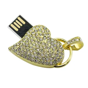 프로모션 선물 심장 좋은 보석 메모리 스틱 금속 USB 플래시 드라이브 3.0 8GB 32GB 64GB 128GB 256GB 도매 USB 플래시 드라이브