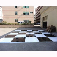 Piste de danse modulaire pour mariage 4x4 pieds, en contreplaqué brillant PVC 18 mm d'épaisseur, avec cadre en aluminium léger, facile à installer et à nettoyer, capacité 750 kg/m²
