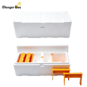 Nouvelle boîte d'élevage et de gestion des larves d'abeilles avec mangeoire à pollen et plateau d'alimentation, couvercle transparent en mousse EPS, blanc et orange - Product Image 2