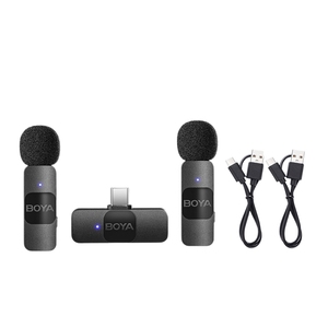 BY-V không dây <span class=keywords><strong>Microphone</strong></span> cổ áo Clip điện thoại thông minh máy ảnh Live Streaming studio phim video ghi âm thanh đài phát thanh loa mic - Product Image 2