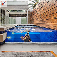 Grande piscine décorative en acrylique, nouveau style, haute transmission lumineuse, transparente et brillante, avec garantie de 20 ans