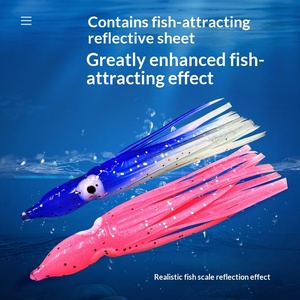 5 piezas de señuelos de pesca luminosos de 5cm-12cm, de goma suave, diseño de calamar/pulpo, 20 colores, sin anzuelos - Product Image 3