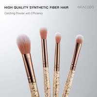 Ensemble de 5 pinceaux de maquillage professionnels de haute qualité, pinceau éventail, poils synthétiques pour fard à paupières, sourcils, visage, crayon à sourcils