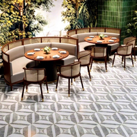 Moderne minimalistische Design-Restaurant-Essgruppen: Halbrunde Holzbank-Sofas für Teehäuser und Hot-Pot-Restaurants