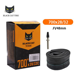 Chambre à air en caoutchouc butyle BLACK CAT pleine taille 700c 12-29 pouces pour vélo, valve Schrader <span class=keywords><strong>34</strong></span>/48/60mm, valve Presta - Product Image 4