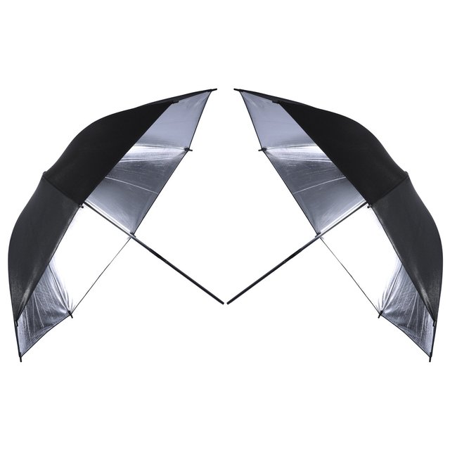 Photo Studio Video Flash Light Reflector Umbrella Black Silver 33inch 84cm 43inch 110cm Umbrella for Photography