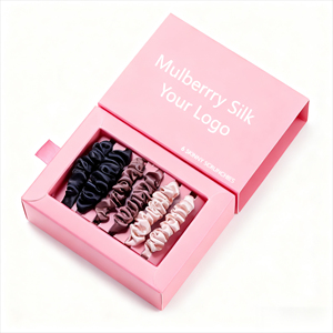 Coleteros Delgados de Seda de Morera Oeko-Tex, Lazos para el Cabello de Seda Pura con Caja de Regalo Personalizada - Product Image 1