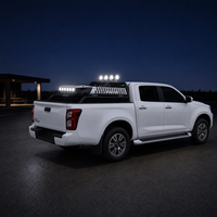 Barre de protection sportive 4x4 GWM Cannon Alpha POER SAHAR 2022-2026 avec accents blancs, barre anti-roulis et éclairage LED, faisceau de câblage en acier au carbone