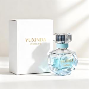 Premium Facettierte Glas-Parfümflasche mit Kristallverschluss & Maßgefertigtem Blauen Geschenkbox-Set - Product Image 4