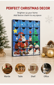 Custom Blue 20 Days Advent <b>Calendar</b> Box with Drawers Rigid Cardboard Santa Puzzle Blind Box Mystery Packaging for Wholesale - Product Image 5