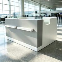 Comptoir de Check-in des Compagnies Aériennes, Bureau de Réception de l'Aéroport, Station de Check-in du Terminal, Comptoir de Traitement des Bagages, Table de Service de l'Aéroport, Armoire