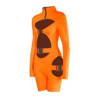 Combinaison moulante à manches longues avec boucle et col montant zippé Bestex pour femmes, tenue de club de motards