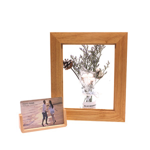 Wood Photo Frame Rectangular Vertical Tabletop Beech Rubberwood <b>Pine</b> Creative Hollow Design - Product Image 3