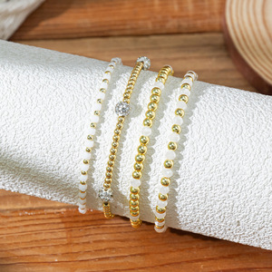 <b>Boho</b> Handmade Gold Beaded Girls Friendship <b>Bracelet</b> Set Colorful Geometric Glass Crystal Beaded <b>Bracelet</b> for Anniversaries - Product Image 3