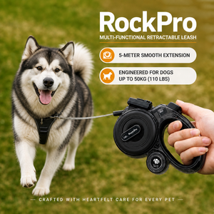 Laisse de chien rétractable à module détachable 5m avec sifflet électronique pour l'entraînement en extérieur - Product Image 2