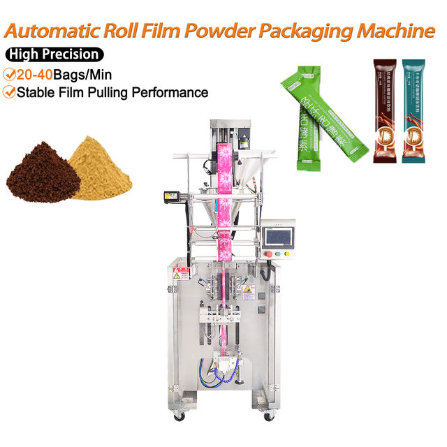 Automatic VFFS Powder Packaging Machine 20-40 Bags/Min Screw Filler with Corner Punching Auger Dosing for Spice Milk Coffee