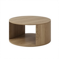 Table basse ronde en bois de style moderne pour le salon, avec couleur et taille personnalisables et design réglable