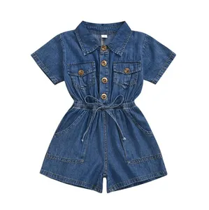 Children girls fashion bodysuit clothing one pieces jean kids girls jeans jumpsuits child clothes suppliers