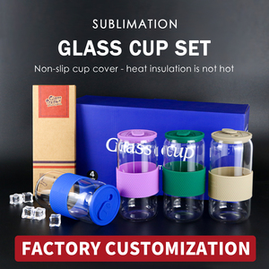 4pcs Set Large Beer Glasses16 oz Can Shaped Beer Glasses Tumbler Iced Coffee and Soda <strong>Bubble</strong>/ <strong>Boba</strong> Tea Cup Wine Cups - Product Image 2