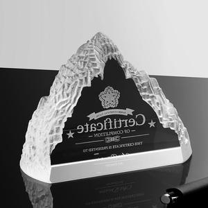 Crystal Mountain <b>Trophy</b> Laser <b>Engraved</b> K9 Crystal Award Corporate Event Gift Various Sizes Durable - Product Image 3