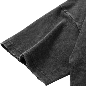 Camiseta Corta Cuadrada de Estilo Urbano Personalizada al por Mayor de <span class=keywords><strong>Charlo</strong></span>, Fabricante de Camisetas de Manga Corta Negras Vintage con Lavado Ácido para Hombre - Product Image 5