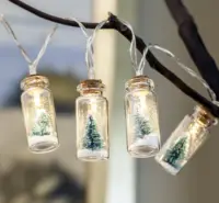 Newwish charmant bouteille en verre led arbre cône de neige à l'intérieur décoration de noël guirlande lumineuse