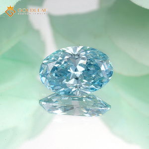 Bijoux Goldleaf, diamant de laboratoire de 2,59 carats, clarté VS1, couleur bleu intense fantaisie, taille ovale, certifié IGI, pour la fabrication de bijoux - Product Image 4