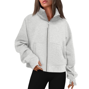 Sudadera Deportiva Personalizada para Mujer, Manga Larga, Cuello Alto, Holgada, Informal, Chaqueta Deportiva para Mujer - Product Image 1