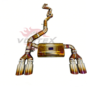 Sistema de Escape Catback Vortex Exotic de Titanio Dorado con Tubo Único de Igual Longitud para BMW M2 Competition F87 S55 con Sistema Valvetronic - Product Image 2