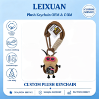 Porte-clés peluche cafard stylé, figurine insecte de dessin animé avec lunettes de soleil et cordon tressé, pendentif de sac pour sac à dos et sac à main, cadeau fantaisie