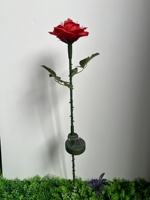 Lampes solaires de jardin à fibres optiques LED RGB multicolores changeantes, étanches IP65, piles AA, 8000 heures, fleur de rose romantique