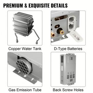 VEVOR-Calentador de agua de gas doméstico instantáneo de acero inoxidable, 8L/10L/12L/16L/18L/20L/22L/24L - Product Image 5