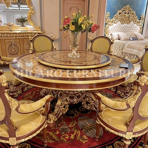 Bàn Ăn Cổ Tròn 6 Người Chạm Khắc Bằng Gỗ Châu Âu - Product Image 2