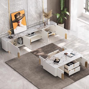 Centro de entretenimiento blanco moderno con Base de Metal dorado, sala de estar lateral para gabinete de almacenamiento, Unidad de <span class=keywords><strong>TV</strong></span>, soporte ZN 302 para apartamento - Product Image 4