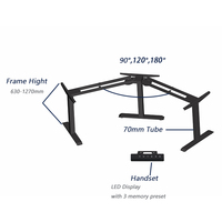 Table élévatrice électrique d'angle à trois jambes bureau d'ordinateur debout en forme de L bureau de support automatiquement réglable