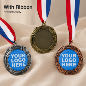Blank Medal Wholesale Zinc Alloy Sports Award Medals Ready Stock Custom Logo Medal With <b>Ribbon</b> No MOQ Supplier - Product Image 4