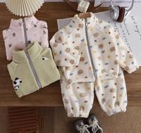 Pyjama d'hiver personnalisé pour bébé de 0 à 9 ans, ensemble épais et chaud pour la maison, vêtements pour enfants garçons et filles, ensemble de pyjamas pour enfants