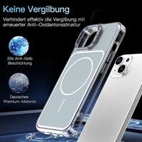 Coque de téléphone magnétique transparente anti-jaunissement avec béquille pour appareil photo, protection intégrale antichoc 360° pour iPhone 13