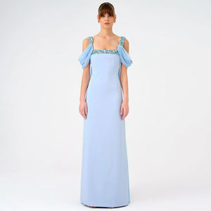 シャロンはSF402豪華なイブニングドレス、スクエアカラー、ラインストーン付き、女性用プロムサテン、コラム型、床丈、コンサートパーティー用、在庫なしと言いました。 - Product Image 4