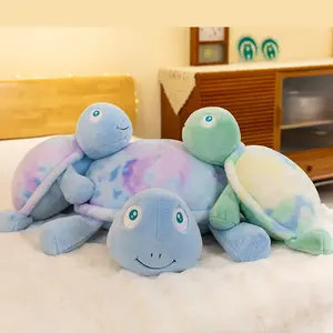 Hete Pompoenen Schildpad Schelp Slaapkussen Pluche Speelgoed Halloween Pluche Oceaan Dier Knuffel Kussen Kleurrijke Groene Zeeschildpad