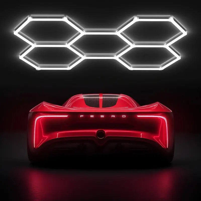 5 Honeycomb Garage Lights Super Bright Car Detailing Ceiling LED Light for Warehouse Workshop Gym LED Hexagonal Working Lights