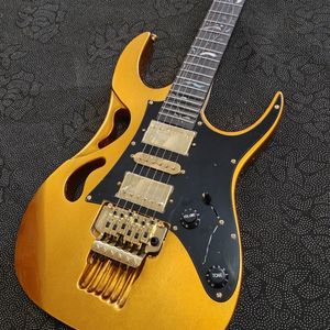Guitare électrique double tremolo de qualité supérieure, nouveau style Gold Flake 7V |   Design haut de gamme et élégant, esthétique - Product Image 1